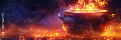 3D Witchs Cauldron A Dangerous Brew of Magical Elements