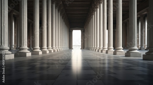 Majestic colonnade of a Roman temple for scholarly debates