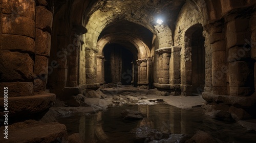 Underground crypt in a Roman temple holding ancient rulers' remains