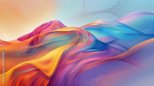 Fluid Organic Shapes and Dynamic Color Gradients A Stunning Abstract Digital Art Landscape