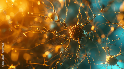 An abstract background depicting the intricate network of brain neurons, showcasing the complexity of neural connections and cerebral activit