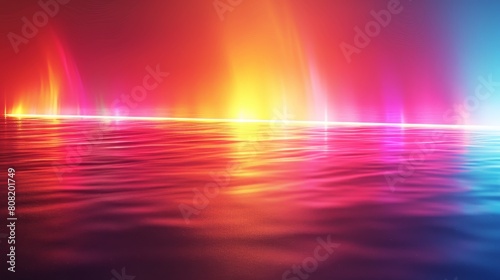 Vibrant neon lights on a smooth gradient background
