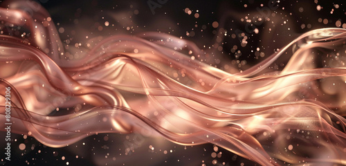 Rose gold smoke tendrils weaving elegantly, embodying beauty and serenity.