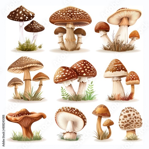 mushrooms illustrations design