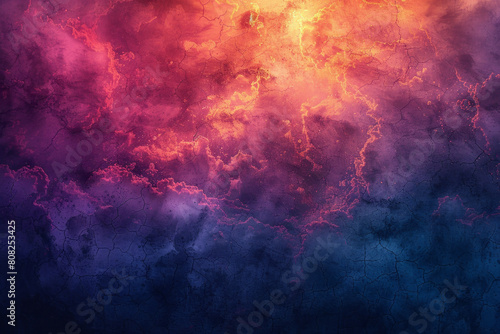 A watercolor effect of bleeding colors--fuchsia, gold, and indigo--evoking the softness of a humid summer nightâ€™s sky,