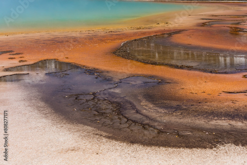 Abstract view of the Grand Prismatic Spring in Yellowstone National Park.