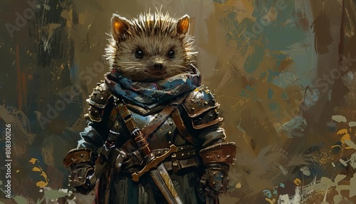 Defending the kingdom with prickly armor, Knight Hedgehog stands ready