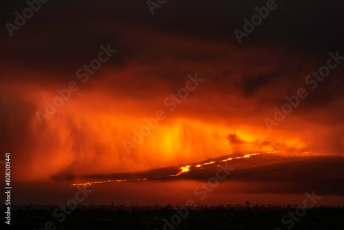 Mauni Loa Volcano Eruption, Big Island, Hawaii, December 2022