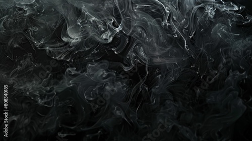 Abstract black and white smoke on a black background. Copy space..jpeg