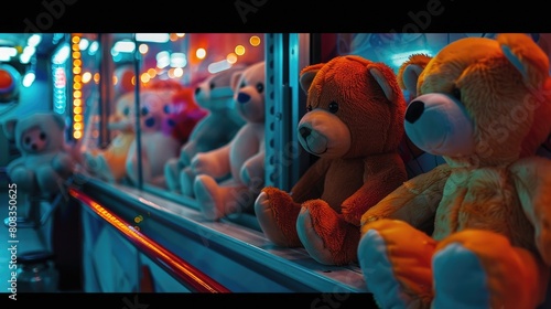 Stuffed toys at arcade game.