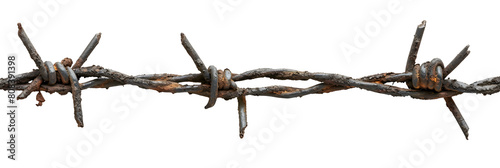 Barbed wire,on white background