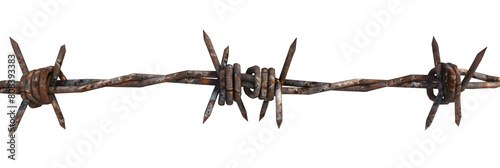 Barbed wire,on white background
