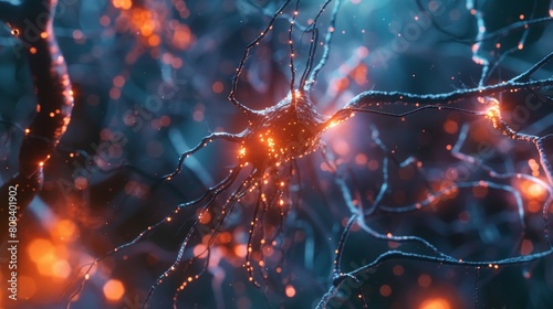 Science and Health Concepts: Neuronal activity in brain mapped using optogenetics Neurons firing in cerebral cortex Huntingtons