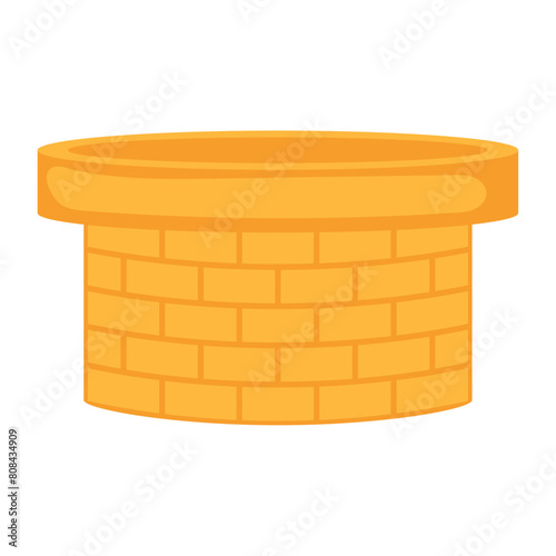 Colored brick water well Waterhole icon Vector illustration