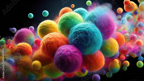 rainbow fur ball explosion wallpaper background