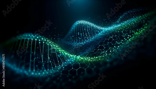 Genetic Coding Mutation DNA Rendering Vector Wallpaper HD Generative AI