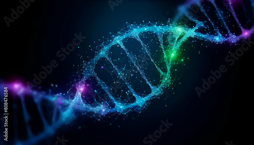Adenine Thymine Guanine Cytosine Sequencing DNA Rendering Vector Wallpaper HD Generative AI