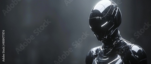 A dark, mysterious figure stands in the shadows, clad in futuristic armor that hides their face behind a reflective visor 8K , high-resolution, ultra HD,up32K HD