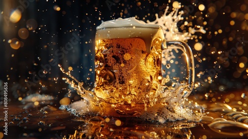 A glass of beer with a splash of water