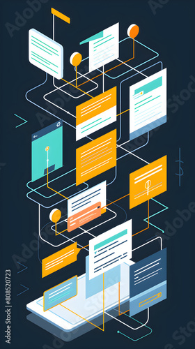 Conceptual Illustration of User Experience Sitemap Creation with Hierarchical Website Structure