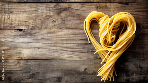 Internationaler Tag der Makaroni Nudel Spaghetti, Welttag Liebe zu Nudeln Herz aus Nudeln geformt Generative AI