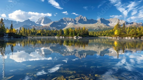 Beautiful mountains Shtrbske Pleso High Tatras, wonderful Slovakia, Europe. Famous tourist attractions