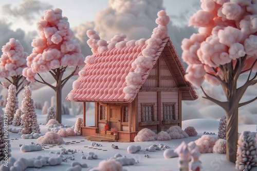 Whimsical Winter Cottage in Candyland