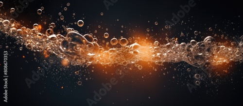 Background image of a carbonated beverage with bubbles forming. Copy space image. Place for adding text and design