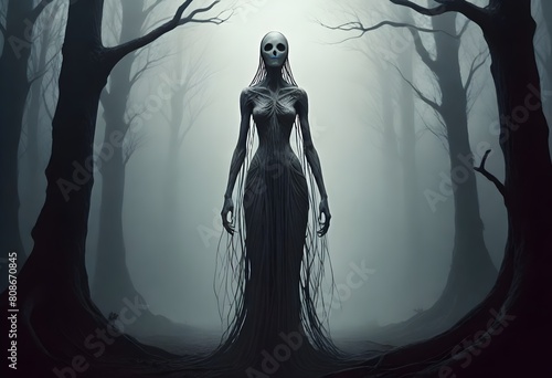 Fantasy design a terrifying entity with elongated (3)