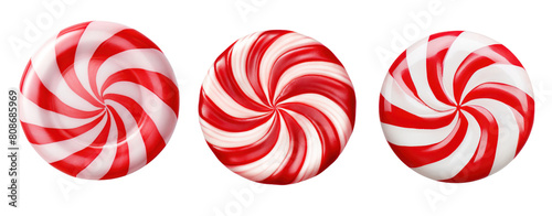 Red and white peppermint candy.