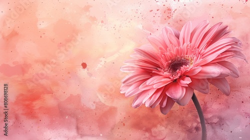 With a deft hand, the artist captures the essence of the Gerbera flower in watercolor, its cheerful demeanor and vibrant personality shining through in every brushstroke.