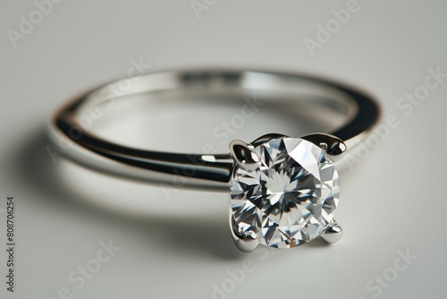Close-up of a solitaire diamond ring showcasing elegance and luxury