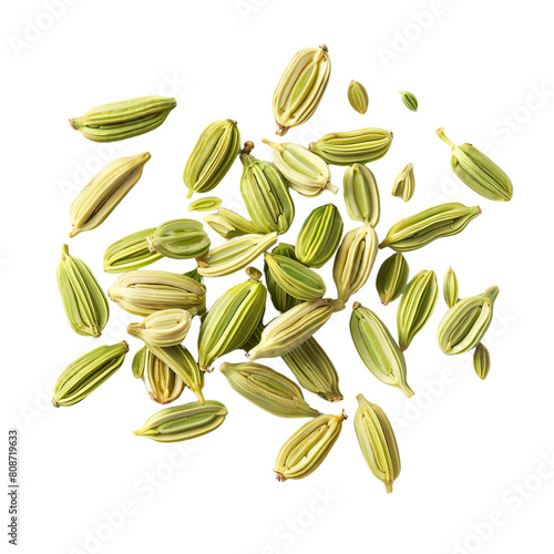 Green cardamom pods isolated on white background.
