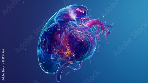 The liver of a human, anatomy artwork, digital illustration.