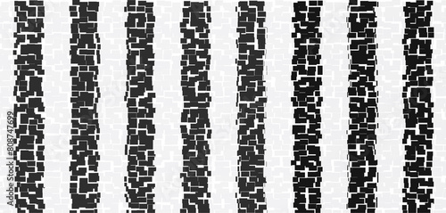 Monochromatyczny baner, pasy czarno-białe, kafle, tło, miejsce na tekst.