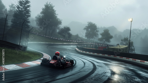 Amidst the roar of engines and the smell of burning rubber, a racer in a nimble go-kart car expertly negotiates a hairpin turn on a closed track, their finely tuned reflexes and li