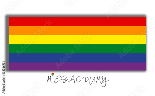 Tęczowa flaga, pas. Miesiąc dumy. LGBTQ. Równouprawnienie. Wektor.