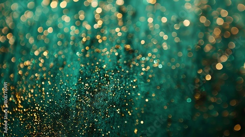 Emerald backdrop adorned with golden sparkles, creating an enchanting visual feast. The glimmering gold complements the verdant hues, adding a touch of brilliance and allure.