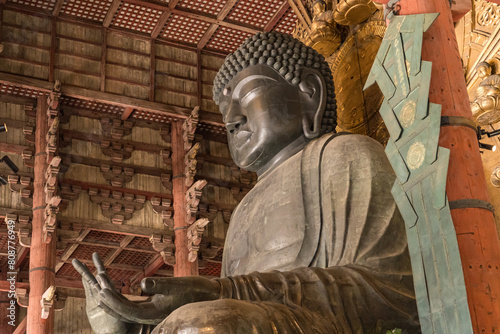 奈良の東大寺の大仏殿に鎮座する巨大な大仏