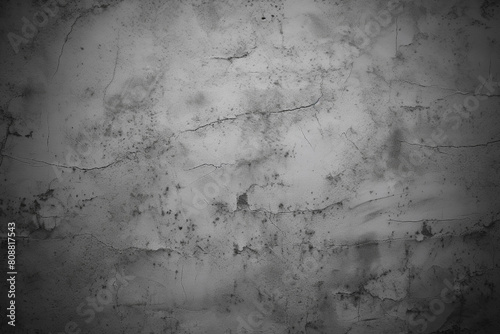 Gray grunge background with scratches dirty grey cement textured wall. Vintage wide long backdrop for design web banner
