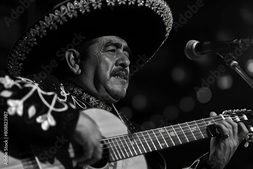 Man wearing a hat playing Guitar