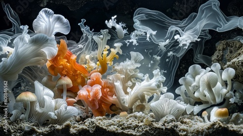 Ethereal Underwater Jellyfish and Coral Ecosystem