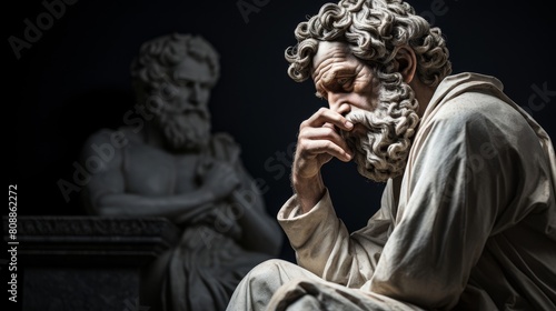Roman philosopher in deep contemplation