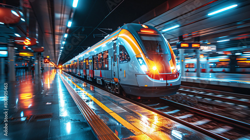 Short-Distance Personal Transport - Dynamic scenes of using fast and efficient modes of transportation, such as trains and shuttle buses, moving passengers between terminals.