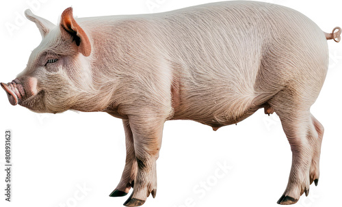 Digital artwork of a striped pig in vibrant colors cut out on transparent background