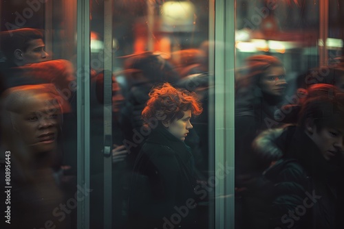 Samotność w tłumie - kobieta w zatłoczonym miejscu publicznym