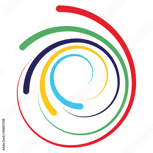colorful curve lines on a white background, olympic new design