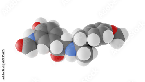 formoterol molecule, eformoterol, molecular structure, isolated 3d model van der Waals
