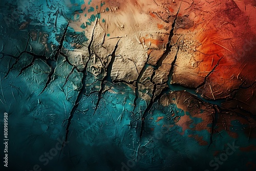 Abstract Grunge Texture Background. Blue and Red division