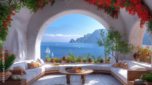 Hotel in a chalk cave overlooking the sea